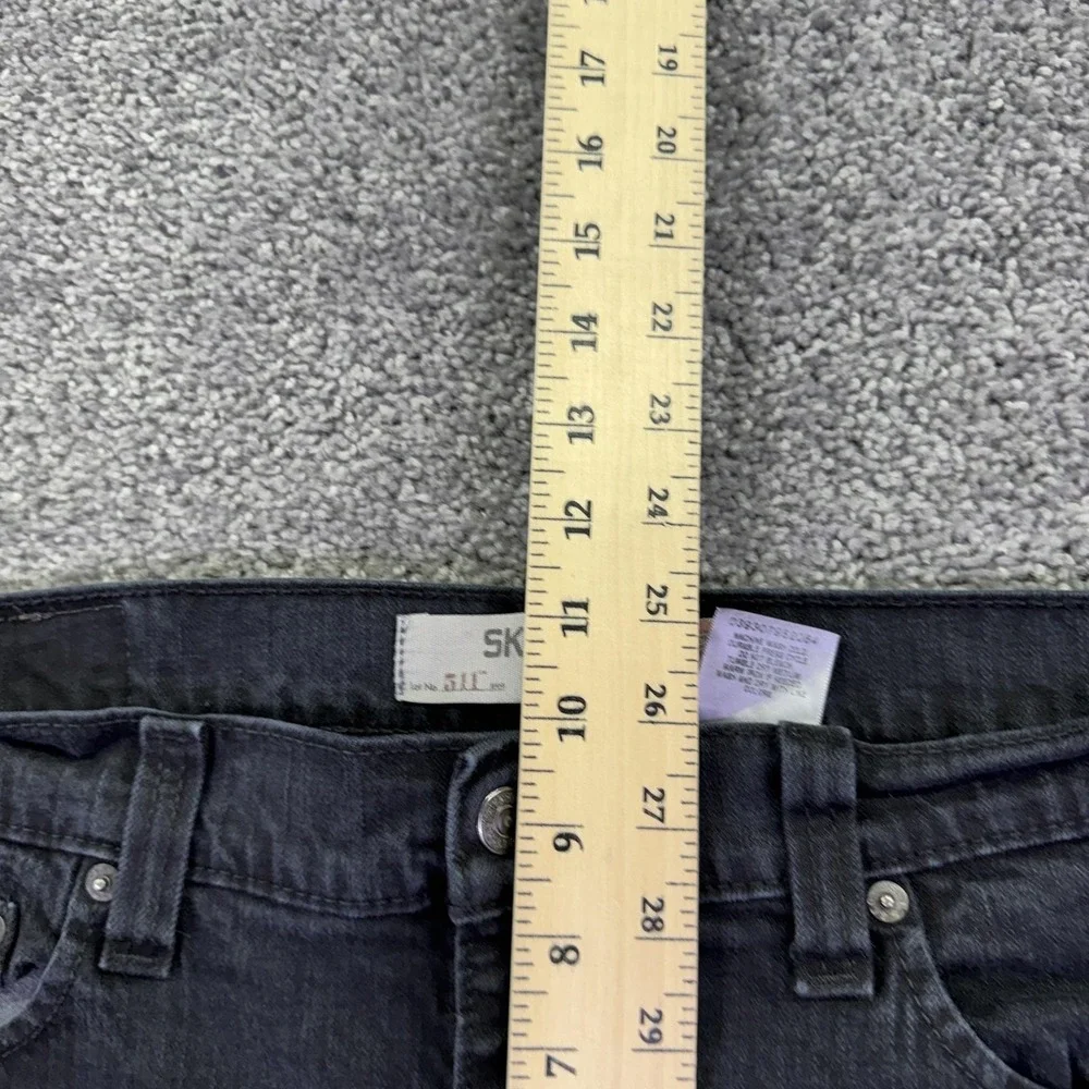 Levis 511 Jeans Mens 36x30 Gray Slim Skinny Charcoal Wash Denim Stretch Casual